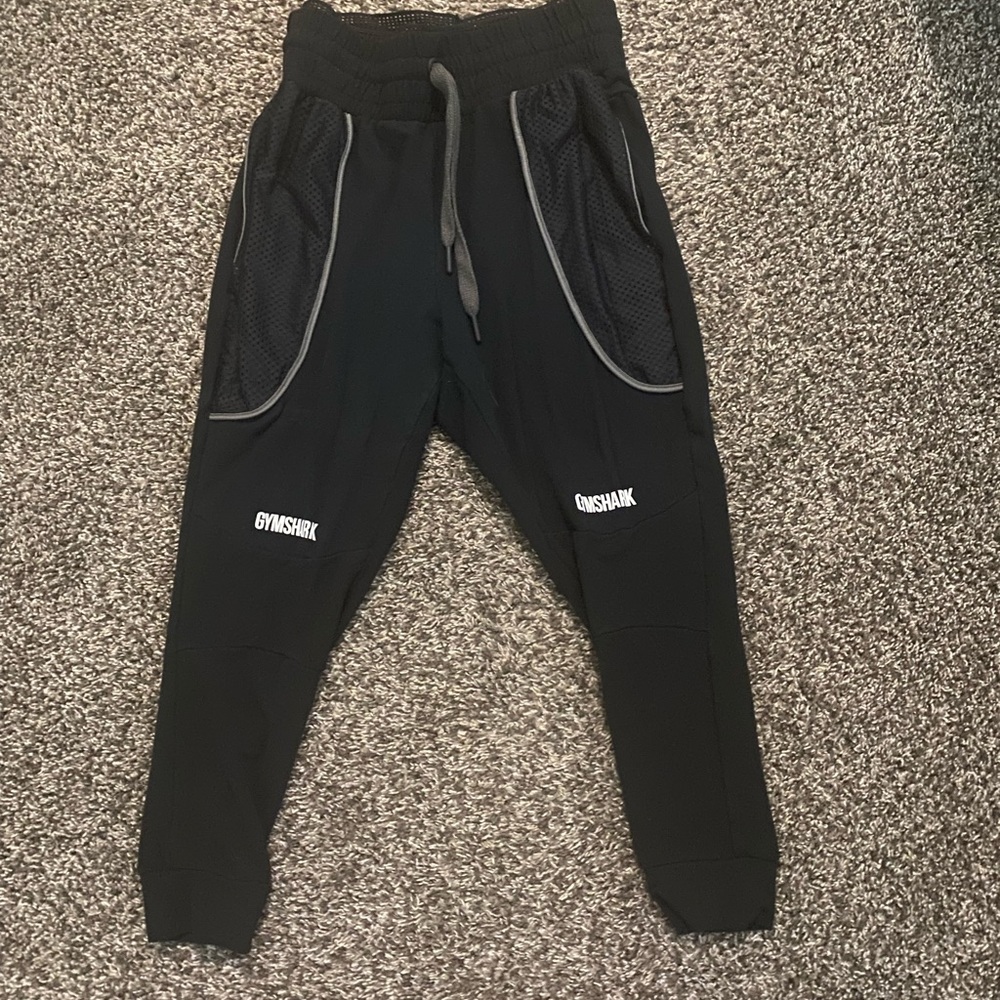 Gymshark- Movement Mesh Womens Joggers. Black in color with white logos. Size S.